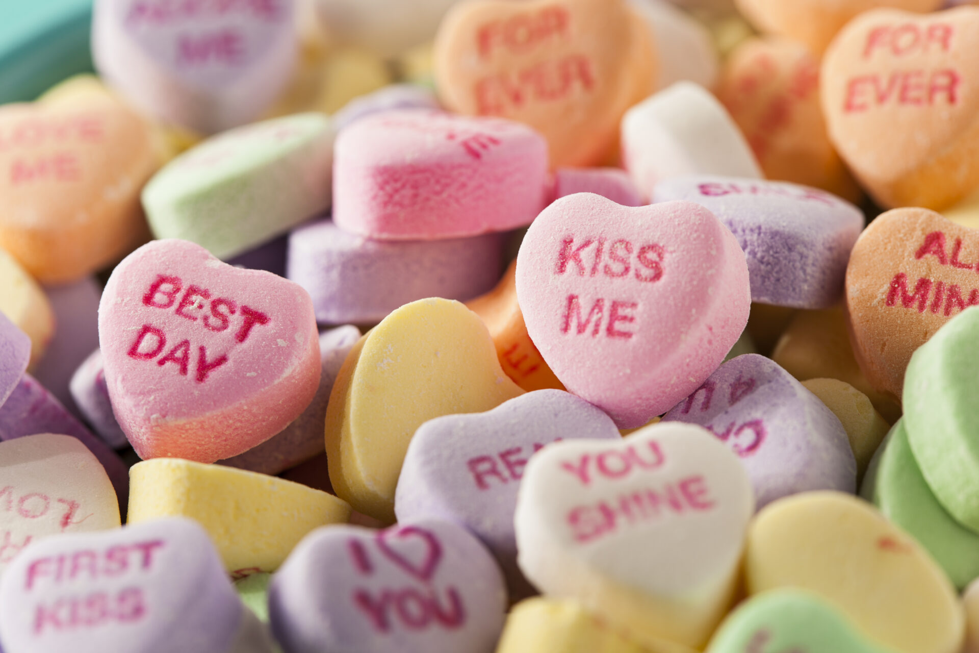 Colorful,Candy,Conversation,Hearts,For,Valentine's,Day